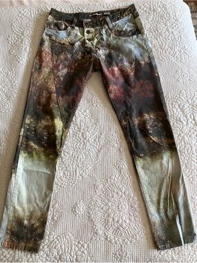 VTG Please Jeans graphic print slim pants